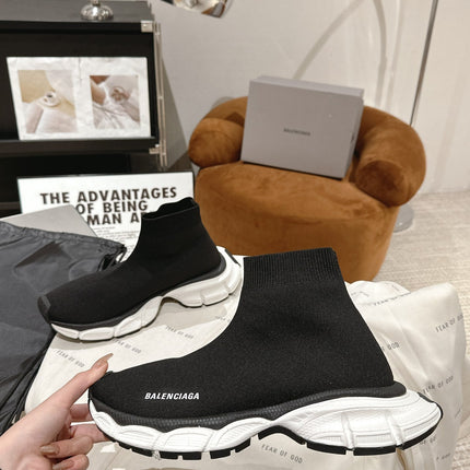 BALENCIAGA 25S SPEED TRAINER SNEAKERS 55 MM IN BLACK KNIT STYLE 1
