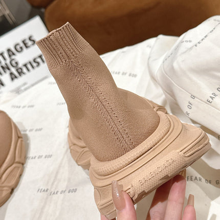 BALENCIAGA 25S SPEED TRAINER SNEAKERS 55 MM IN BEIGE KNIT