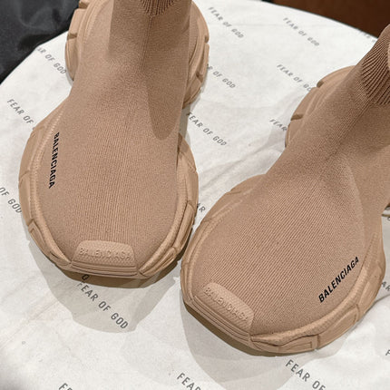BALENCIAGA 25S SPEED TRAINER SNEAKERS 55 MM IN BEIGE KNIT