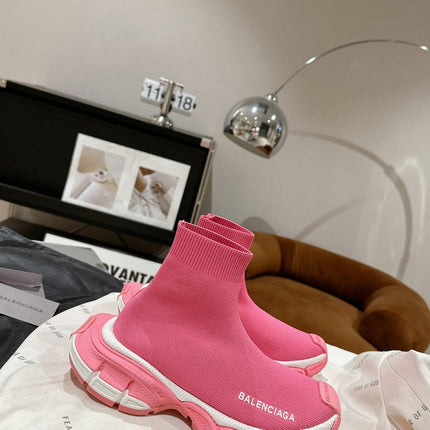 BALENCIAGA 25S SPEED TRAINER SNEAKERS 55 MM IN PINK KNIT