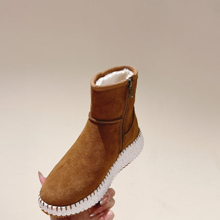 CHLOÉ 26S SHEARLING ANKLE BOOTS IN BROWN SUEDE