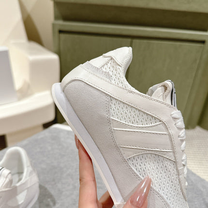 CHLOÉ 26S SNEAKERS IN WHITE CALFSKIN AND SUEDE