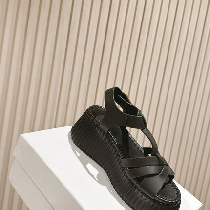 CHLOÉ 26S HIGH-HEELED SANDALS IN BLACK LAMBSKIN