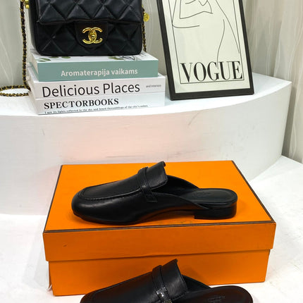 IENA MULE BLACK CALFSKIN