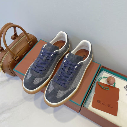 SNEAKERS IN DARK GREY SUEDE WITH CANVAS