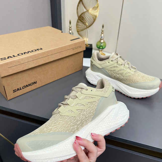 ALO 25S SALOMON ODYSSEY ELMT SNEAKER 45 MM IN ALMOND BEIGE FABRIC