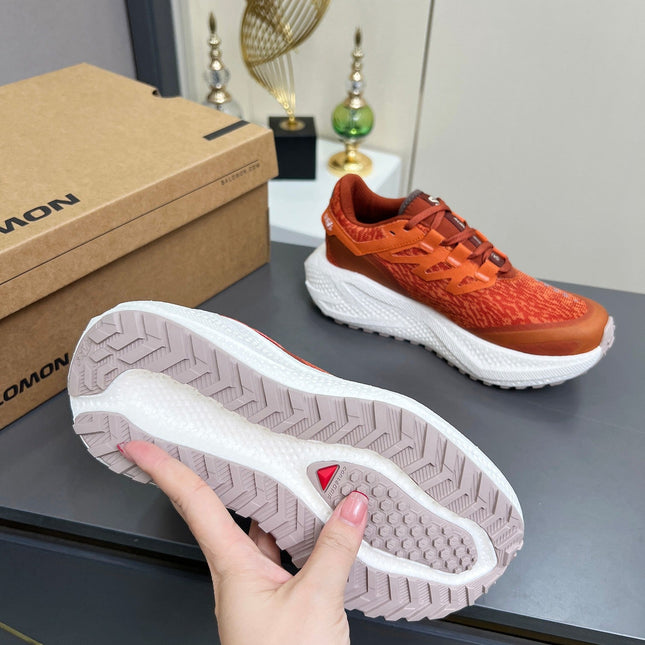 ALO 25S SALOMON ODYSSEY ELMT SNEAKER 45 MM IN DARK ORANGE FABRIC