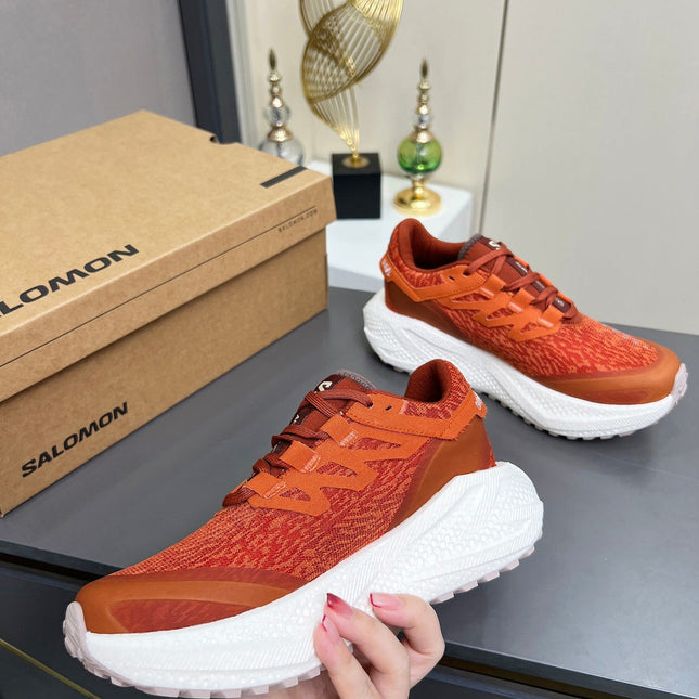 ALO 25S SALOMON ODYSSEY ELMT SNEAKER 45 MM IN DARK ORANGE FABRIC