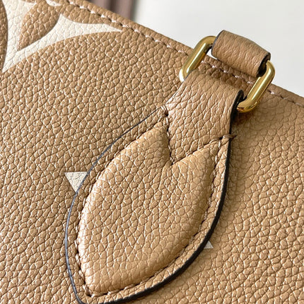 ONTHEGO PM 25 IN MILK TEA MONOGRAM IMPREINTE LEATHER