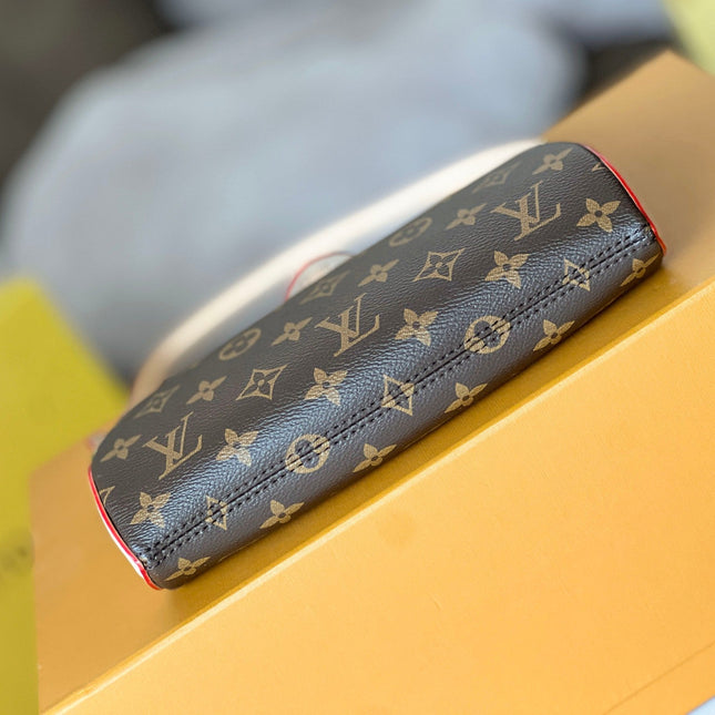 LV 25S POCHETTE TIRETTE 22 IN DARK BROWN MONOGRAM CANVAS GOLD HARDWARE