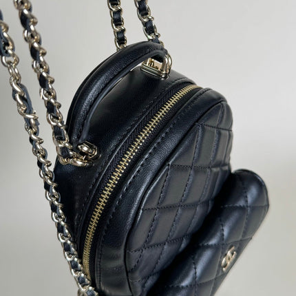 CC MINI 18 BACKPACK BLACK LAMBSKIN LIGHT GOLD HARDWARE