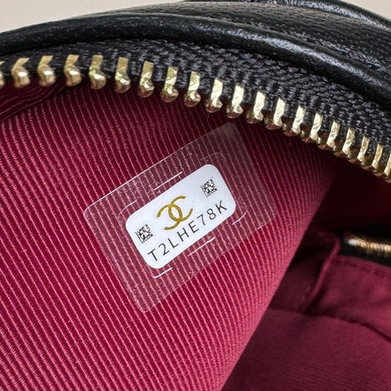 CC MINI 18 BACKPACK BLACK LAMBSKIN LIGHT GOLD HARDWARE