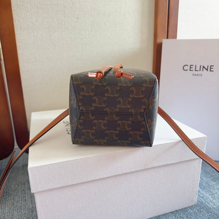 MICRO SAILOR 17 IN BLACK TRIOMPHE CANVAS AND BROWN CALFSKIN TRIM
