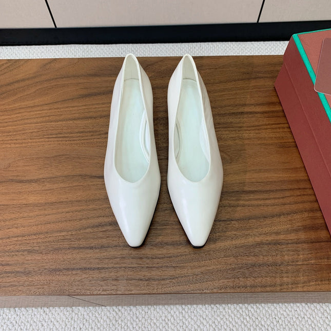 LP 26S BALLET FLATS IN WHITE CALFSKIN