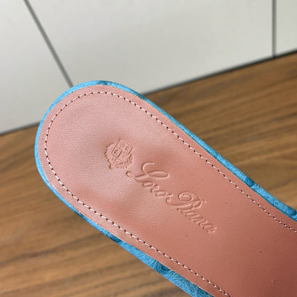 HIGH HEEL IN LIGHT BLUE LAMBSKIN OSTRICH SKIN