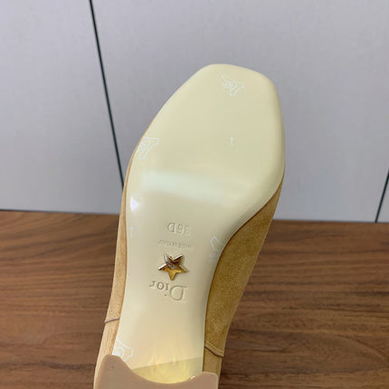 DIOR 25S ANKLE BOOTS 80 MM IN BEIGE SUEDE