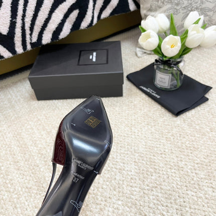 SL BLAKE SLINGBACK PUMPS MULBERRY CALFSKIN