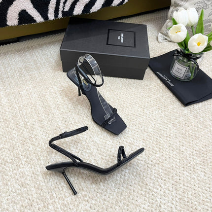 SL GEORGIA SANDALS PUMP BLACK SATIN
