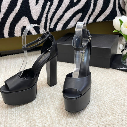 SL JODIE PLATFORM SANDALS BLACK CALFSKIN
