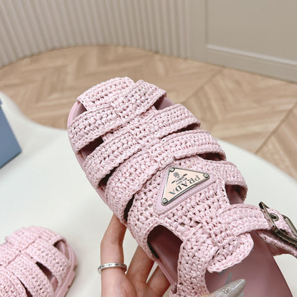 PRA RUBBER FISHERMAN SANDALS LIGHT PINK LAMBSKIN