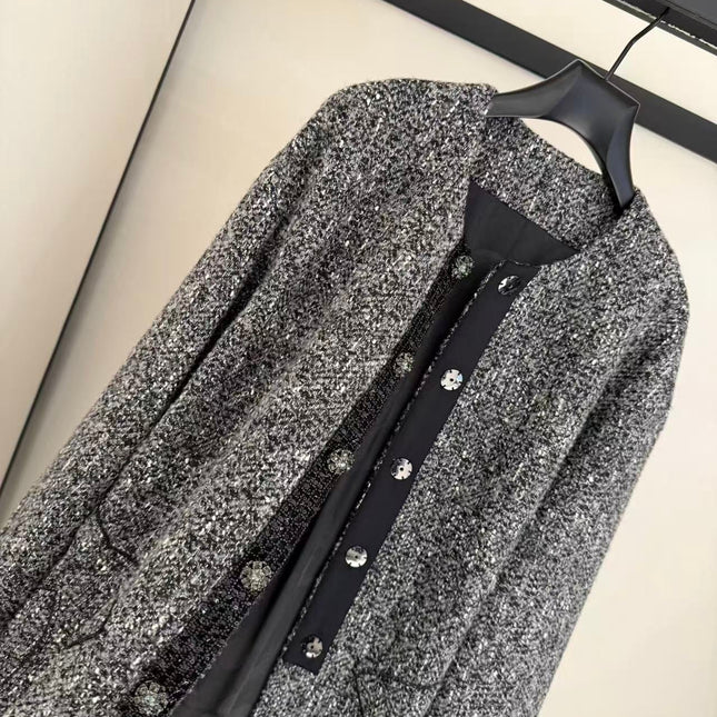 CHANEL 25S LONG TWEED COAT 422
