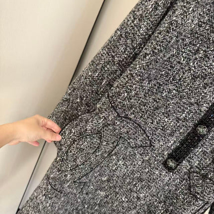 CHANEL 25S LONG TWEED COAT 422
