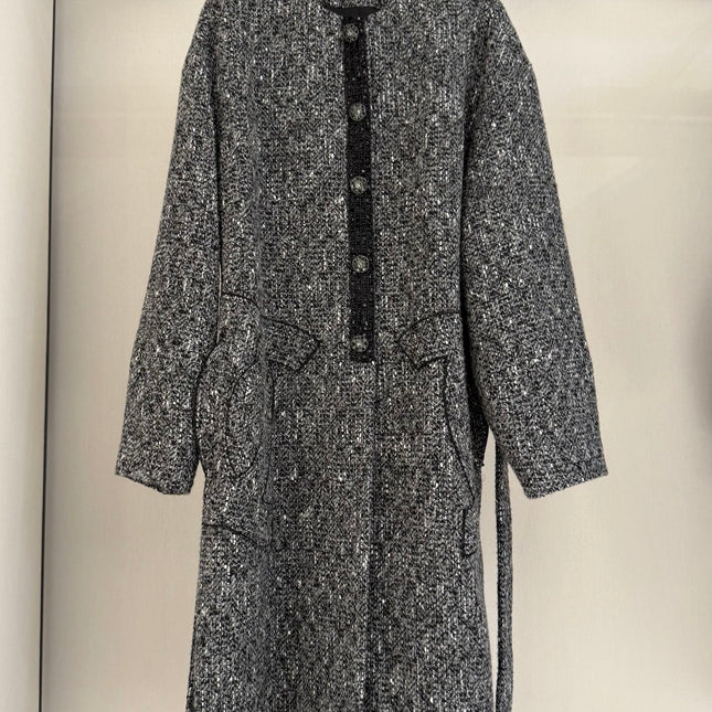 CHANEL 25S LONG TWEED COAT 422