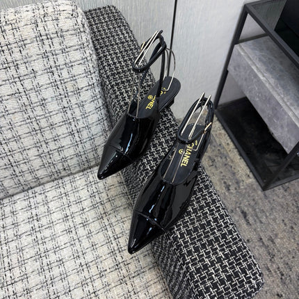 LV 26S SLINGBACK HIGH HEELS 40 MM IN BLACK PATENT CALFSKIN
