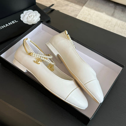 Double Strap Chunky Heel Mary Jane Shoes White