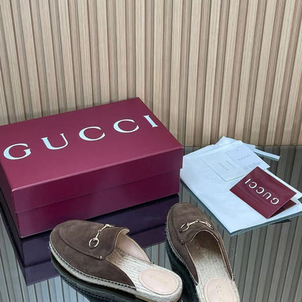 GUCCI 26S LOAFER MULES IN DARK BROWN SUEDE