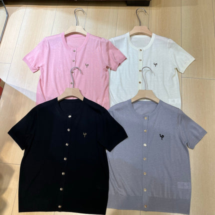 LORO PIANA 26S SHORT SLEEVE CARDIGAN 842
