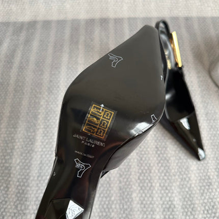 LEE SLINGBACK PUMPS 105 IN BLACK PATENT LEATHER