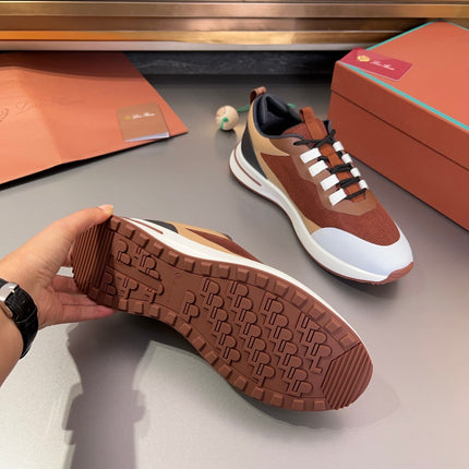 LP BRUNELLO SNEAKERS BROWN AND LIGHT GRAY MESH BREATHABLE