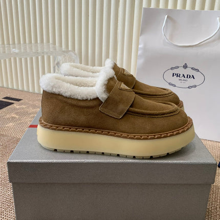 PRADA LOAFERS IN DARK BROWN SUEDE