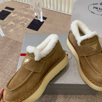PRADA LOAFERS IN DARK BROWN SUEDE