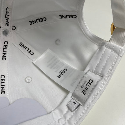 CELINE BASEBALL CAP 910977 IN WHITE CANVAS