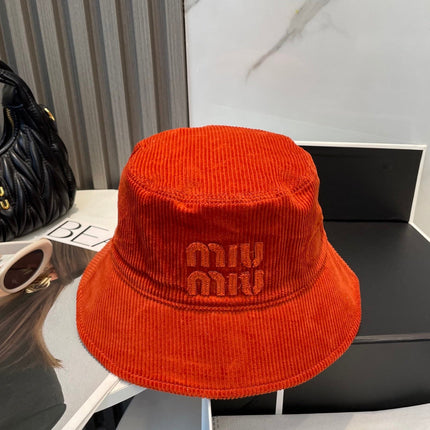 MIUMIU BUCKET IN ORANGE VELVET WITH LOGO