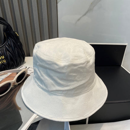 MIUMIU BUCKET IN WHITE VELVET WITH LOGO