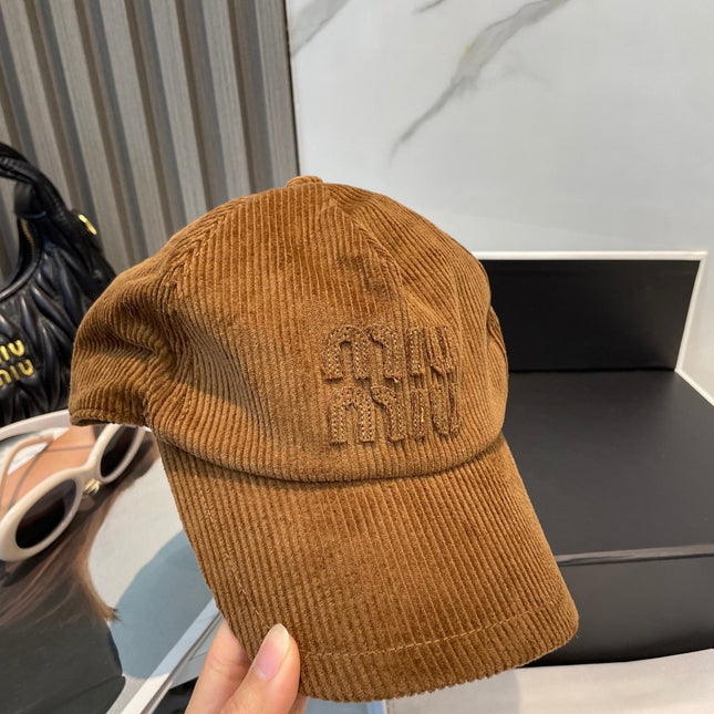 MIUMIU BASEBALL CAP IN BURNT ORANGE VELVET