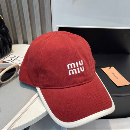 MIUMIU BASEBALL CAP IN RED FABRIC STYLE 9