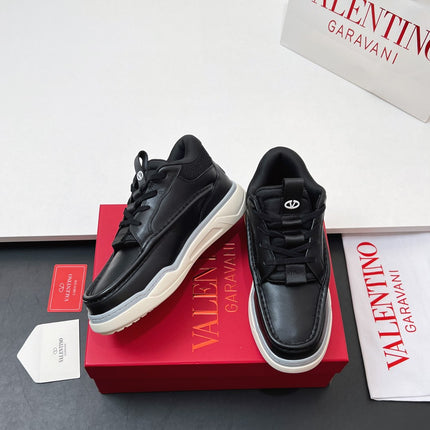 VALENTINO 25S RUNBOOT SNEAKERS IN BLACK LAMBSKIN
