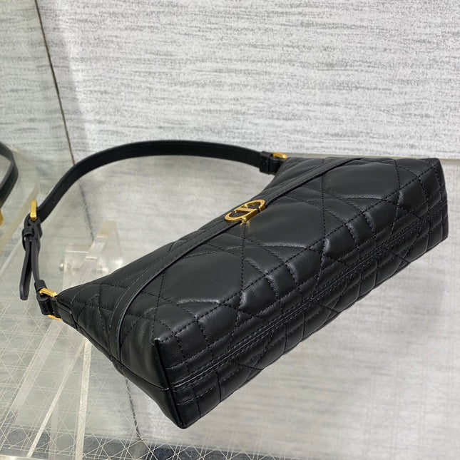 MISS CARO CIGALE MINI 18 BAG BLACK MACROCANNAGE LAMBSKIN