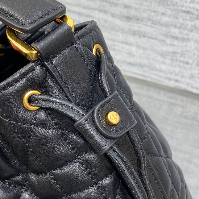 SMALL 18 JOLIE BUCKET BAG BLACK MACROCANNAGE LAMBSKIN