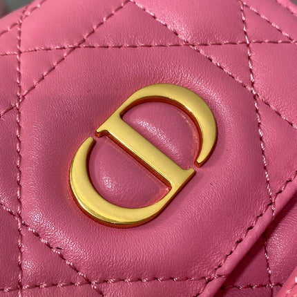SMALL 20 CARO BACKPACK IN PUNCH PINK MACROCANNAGE LAMBSKIN