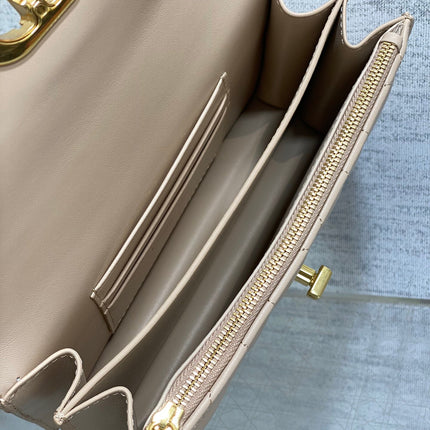 MISS CARO MINI 17 BAG IN POWDER BEIGE MACROCANNAGE LAMBSKIN
