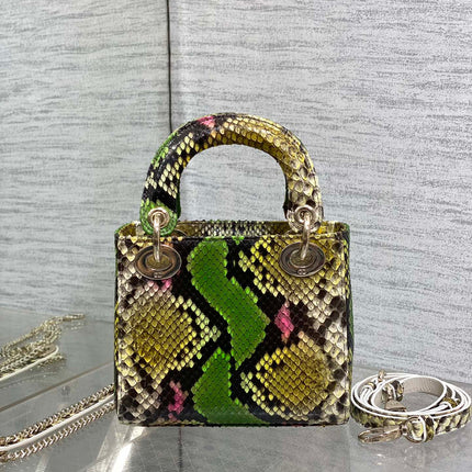 MINI 17 LADY BAG IN COLORFUL SNAKESKIN PATTERN LAMBSKIN 225975