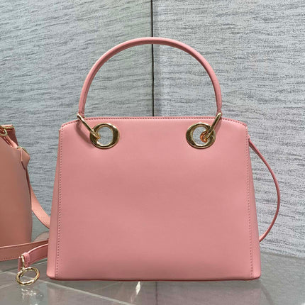DIOR CIGALE BAG 28 IN PINK CALFSKIN GOLD HARDWARE