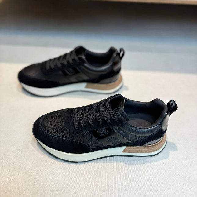 HM INTERACTIVE LACE-UP SNEAKER BLACK CALFSKIN