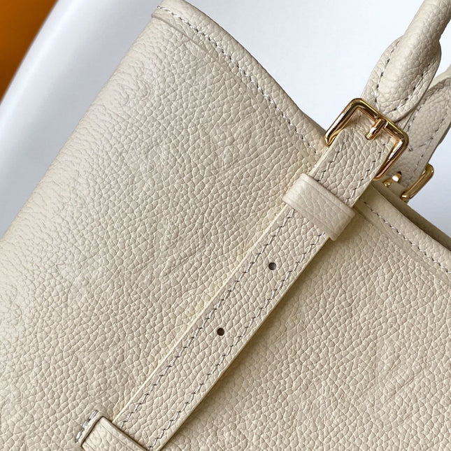 LV 25S BABYLONE TOTE GM BAG 37 IN CREAM CALFSKIN GOLD HARDWARE