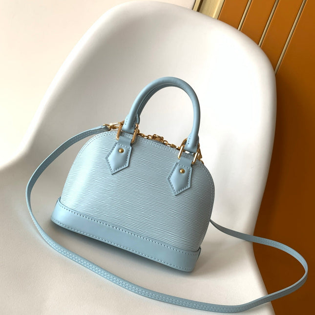 LV 26S ALMA BB BAG 23 IN LIGHT BLUE EPI LEATHER